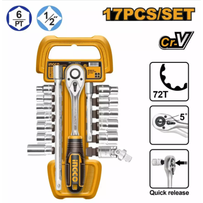 Jeu de douilles 1/2″ 17 Pcs HKTS12171|Last Price Tunisie
