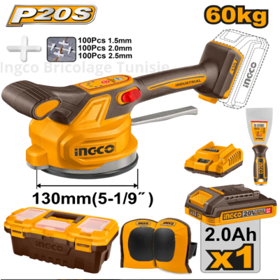 Machine vibrante pour carrelage sans fil Ingco 20 V 60 kg CTVLI20015|Last Price Tunisie