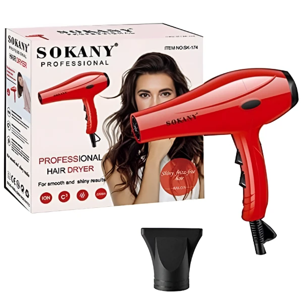 Sèche-Cheveux Professionnel 2200W SOKANY Rouge