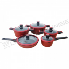Ensemble de Batteries de cuisine 10pièces Rouge