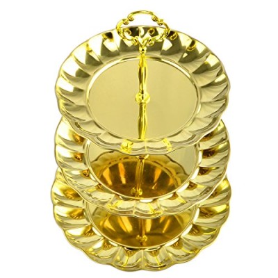 Présentoir à gâteaux à 3 Niveaux Doré|Last Price Tunisie