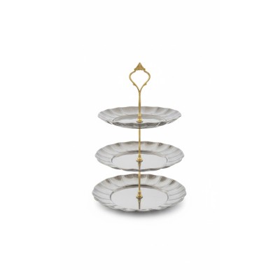Présentoir à gâteaux à 3 Niveaux Argenté|Last Price Tunisie