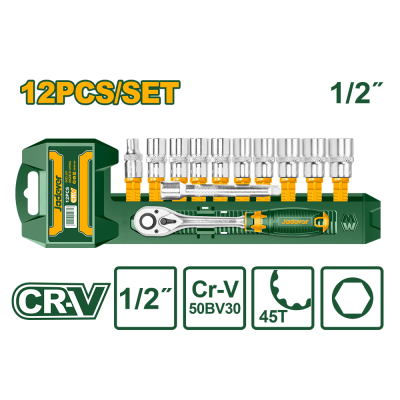 Jeu de 12 douilles 1/2" JADEVER|Last Price Tunisie