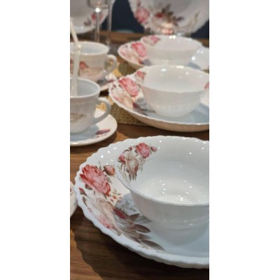 Service à table  44 pièces CHEF Fleur Rose|Last Price Tunisie