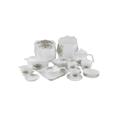 Service à Table 72 Pièces Motif Fleur Marron|Last Price Tunisie