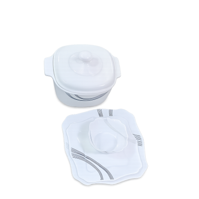 Service à Table 72 Pièces Motif Lignes noir |Last Price Tunisie