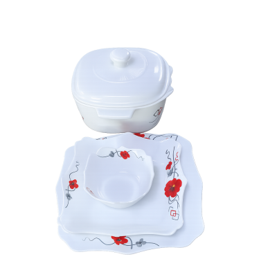 Service à Table 72 Pièces Motif Fleur Rouge |Last Price Tunisie