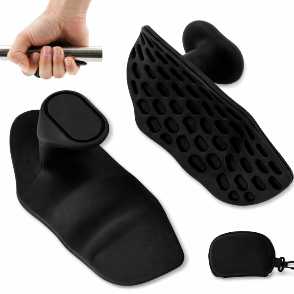 Poignée d’haltères longue en silicone noir