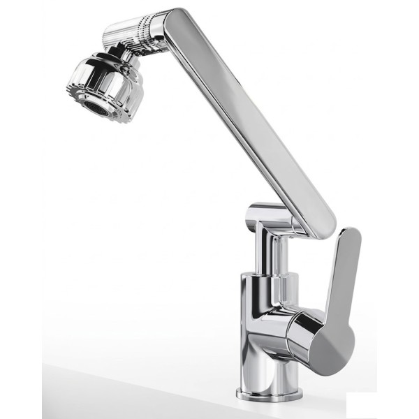 Robinet moderne à bras articulé Argent