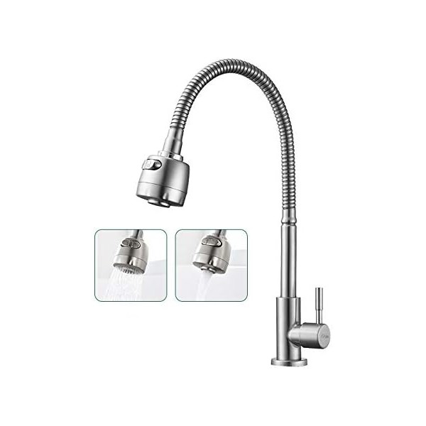 Robinet de Cuisine Pivotant 360° Argent