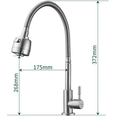 Robinet de Cuisine Pivotant 360° Argent|Last Price Tunisie
