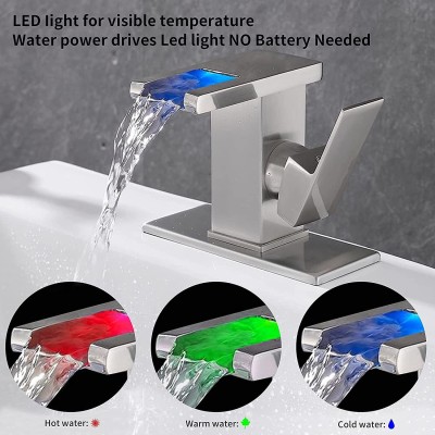 Robinet de salle de bain avec éclairage LED Argent |Last Price Tunisie