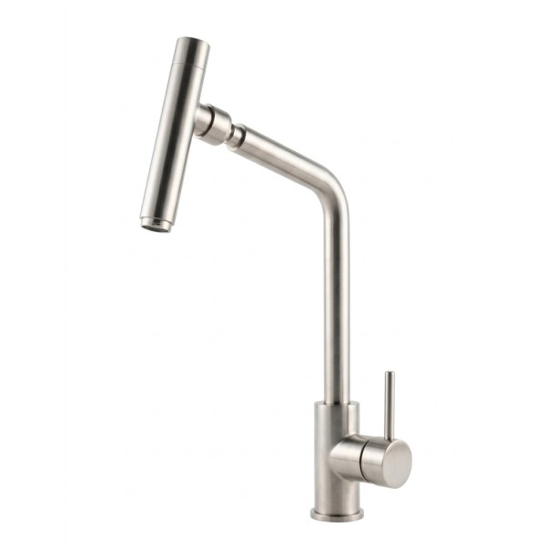 Mitigeur cuisine avec bec pivotant Inox