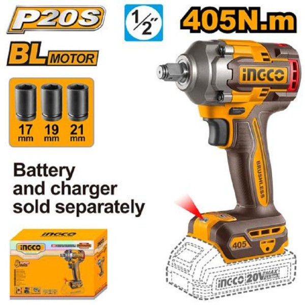 Boulonneuse Clé à chocs 405N.m sans fil INGCO
