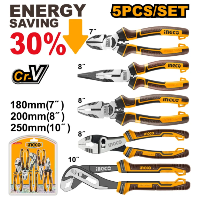 Jeu de 5 pinces INGCO HKPS28588|Last Price Tunisie