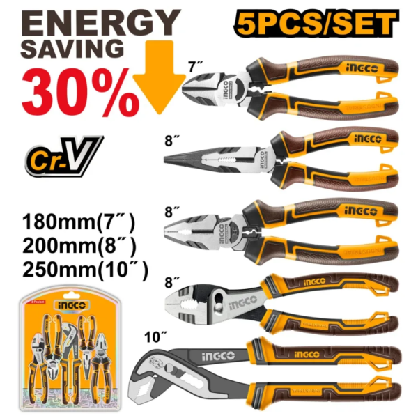 Jeu de 5 pinces INGCO HKPS28588