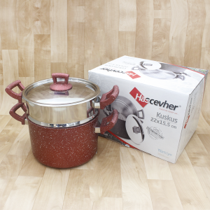 Couscoussier Granite Inox 22cm 6Litres Hascevher Rouge - Vente en L...
