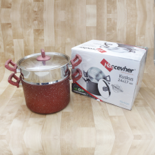 Couscoussier Granite Inox 24cm 8Litres Hascevher Rouge