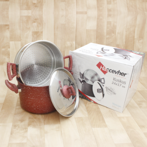 Couscoussier Granite Inox 24cm 8Litres Hascevher Rouge - Vente en L... Couscoussier Granite Inox 24cm 8Litres Hascevher Rouge - Vente en L...