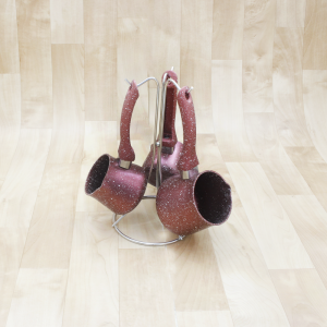Set de 3 Pots à lait Granite avec Support Hascevher Rouge - Vente e... Set de 3 Pots à lait Granite avec Support Hascevher Rouge - Vente e...