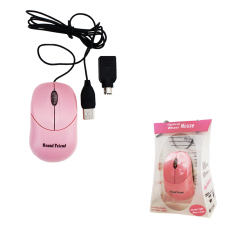 Souris Optique USB Rose - Mini Souris Simple avec LED