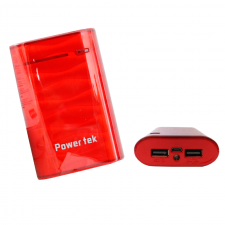 Power Bank 8000mAh Double USB avec LED Rouge POWER TEK