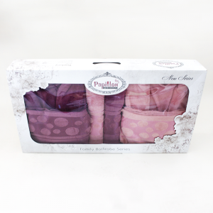 Set de Bain Homme et Femme 6 Pièces Cotton PAPILLON Violet-Rose - V...