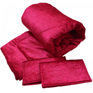 Couvre Lit Velour 2Places avec 2Taie d’oreiller AKSARAY Rouge - Ven...