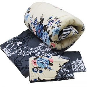 Couvre Lit Velour 2Places avec 2Taie d’oreiller AKSARAY Fleurie - V...