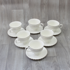 Service Café au Lait 12 pièces pour 6 Personnes Blanc/Doré