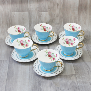 Service à Café au lait Pour 6 Personnes - 12pièces - Bleu - Vente e...