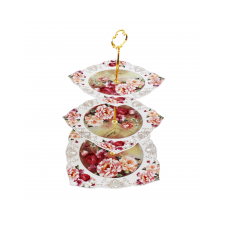 Présentoir de Gateaux à 3 niveaux  - Céramique - Fleurie