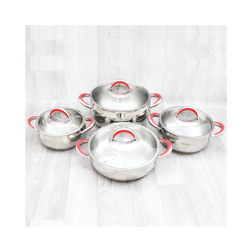 Ensemble de Batteries de Cuisine Inox 18/10 8Pièces Hascevher Ven...