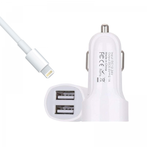 Chargeur Allume Cigare Double Sortie 2,1A avec Cable iPhone-MUJU MJ...
