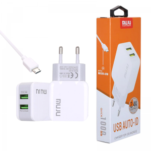 Chargeur Double Sortie 2,4A pour Android et iPhone + Câble Android ... Chargeur Double Sortie 2,4A pour Android et iPhone + Câble Android ...