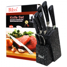 Ensemble Couteaux de Cuisine 8 Pièces BASS Noir