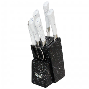 Ensemble Couteaux de Cuisine 8 Pièces BASS Blanc Noir - Vente en Li...