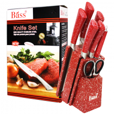 Ensemble Couteaux de Cuisine 8 Pièces BASS Rouge