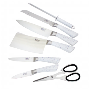 Ensemble Couteaux de Cuisine 8 Pièces BASS Blanc Noir - Vente en Li...