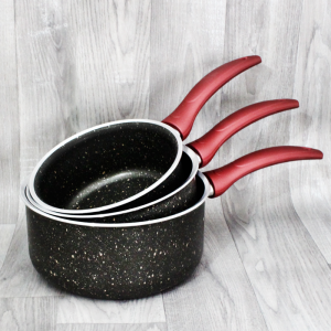 Set De 3 Casseroles Granite GOLDENWINGS Noir - Vente en Ligne sur L... Set De 3 Casseroles Granite GOLDENWINGS Noir - Vente en Ligne sur L...