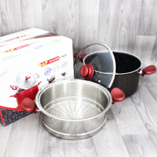 Couscoussier Granite Inox 24cm 6Litres GOLDENWINGS Noir