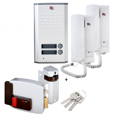 Pack Sécurité : Interphone Filaire Double Voix + Serrure électrique MDSL