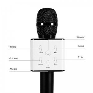 Microphone Karaoké Bluetooth sans fil avec haut-parleur Q8 Noir - V... Microphone Karaoké Bluetooth sans fil avec haut-parleur Q8 Noir - V...