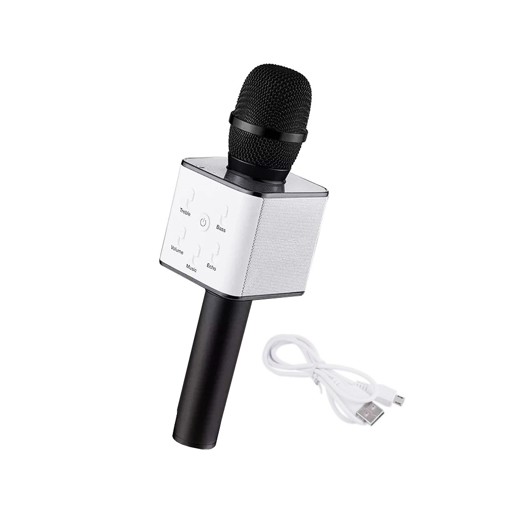 Karaoke Micro Bluetooth karaoké Microphone portable sans fil 4.1 haut-parleur avec enregistrement pour adultes et enfants Compatible avec Android iOS PC 25 x 9 x 9 cm Or rose
