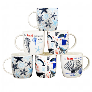 Set de 6 Tasses à Café au Lait Céramique Plage - Vente en Ligne sur...