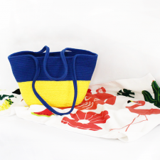Pack Plage : Couffin Bleu + Serviette Blanc PPL-HW