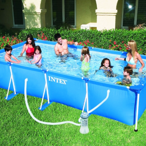 Piscine Métal Frame Junior Rectangulaire 7100Litres Bleu INTEX 2827... Piscine Métal Frame Junior Rectangulaire 7100Litres Bleu INTEX 2827...