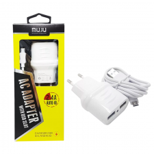 Chargeur Double Sortie 2,4A pour Android et iPhone + Câble Android -MUJU MJ-A01
