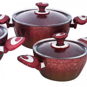 Ensemble de Batterie de Cuisine Granite 17Pièces HASCEVHER Rouge Go... Ensemble de Batterie de Cuisine Granite 17Pièces HASCEVHER Rouge Go...