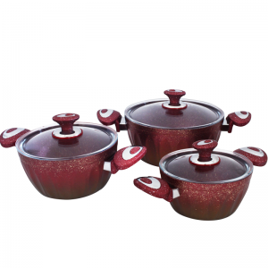 Ensemble de Batterie de Cuisine Granite 17Pièces HASCEVHER Rouge Go... Ensemble de Batterie de Cuisine Granite 17Pièces HASCEVHER Rouge Go...